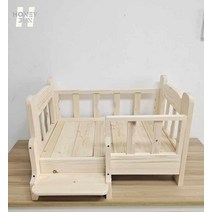 고양이 베드 펫가구 강아지쇼파 원목침대 강아지 쇼파, 사방가드계단, S-소형 53*38cm 권장 2.5Kg 이내