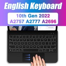 한손키보드 백라이트 매직 iPad 12 9 129 M2 2022 프로 11 2018 5 에어 4 스마트 폴리오, 없음, 없음, 3.English 10th BLACK
