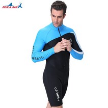 해녀복 수영 다이빙 서핑 다이빙 슈트 수트 후드DIVE ∓ SIL-1.5MM 네오프렌 잠수복 남성 여성 긴/반팔, 03 Long Sleeve Blue_02 S