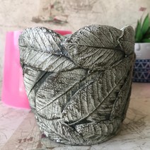 3D 나뭇잎 화분몰드 실리콘 도자기 석고틀 수제 캔들 제작, 높이 12cm