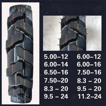 트랙터 타이어 관리기 구멍 논 밭 지게차 농업 오프로드 펑크 교환 추레라 8.3-24, 600-12 이너 튜브 강화된 그립 타이거