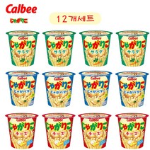 일본 calbee 가루비 쟈가리코 과자 12개 세트 쟈가버터 치즈 사라다 맛, 쟈가버터 55g 4개, 쟈가버터 55g 4개, 사라다맛 57g 4개