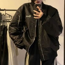 항공점퍼 YICIYA봄 여름 긴 소매 지퍼 프린트 봄버 재킷 여성용 캐주얼 포켓 슬림 패션 아웃웨어 플러스 사이즈 107074