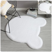 YOLOMAM 장모 러그 80CM 화이트 북유럽카펫 포인트카페트