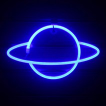행성 LED 조명 네온 라이트 사인침실 장식 네온사인 나이트 램프 방 벽 아트 바 USB, 05 Blue