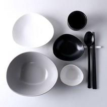 깔끔한 조약돌 면기 혼밥세트 4P