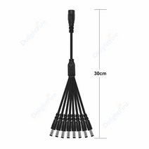 전원분배기 호환 5.5mm 2.1mm DC 전원 분배기 케이블 1 ~ 2/3/4/5/6/8 웨이 5V 12V 24V 어댑터 LED 스트립, 08 1 to 8 way black_02 3pcs