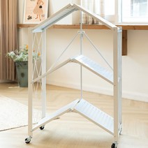 접이식 인테리어 바퀴 달린 수납장 폴딩 철제 선반 이동식 3단 진열대