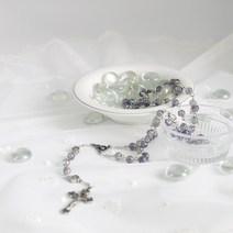 레인보우 수정 5단 묵주