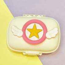Kawaii-카드 캡터 사쿠라 공주 휴대용 8 구획 봉인 알약 상자 사탕 컨테이너 액세서리 이어링 보관 애니메이션 장난감, [01] White, [01] 10cm, 01 White_01 10cm