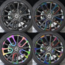 BELUCAR 토레스 타이어 휠 무지개빛 반사 홀로그램 프리즘 차량 실외 데칼 시트지 자동차 튜닝 스티커, 유광블랙