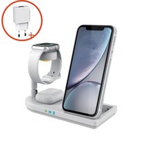 3in1 무선충전기 스마트폰 갤럭시워치5 버즈프로 동시충전 삼성기기, 애플화이트f5+18W충전기