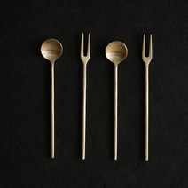 [놋담] 방짜유기 유기 체리 티스푼 티포크 4P, 상세 설명 참조