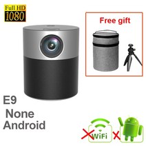 미니빔프로젝터 빔프로젝트 가정용 캠핑용 미니빔 WZATCO 휴대용 LED 비머 비디오 게임 홈 E9 미니 풀 HD 저렴한 가격, 1.E9