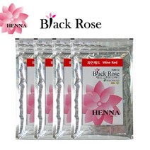 블랙로즈 헤나 염색약 100g 인도직수입 헤나 트리트먼트 가늘고 힘없는모발, 와인레드 4개