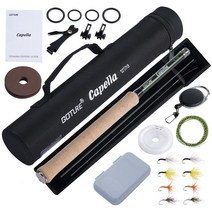 Goture Tenkara 플라이 낚싯대 콤보 36m 초경량 탄소 섬유 낚싯대 루어 클리퍼 휴대용 텐카라 로드 세트 태클, 01 AAA Cork Handle