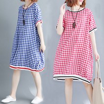 L.ONLINE SHOP4050대 미시룩 중년여성 빅사이즈 여름 체크 원피스 원피스 하객룩 트위드원피스 쉬폰원피스 뷔스티에원피스