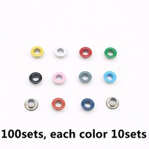 가죽공예 부품 10 색 믹스 4MM 5MM 6MM 구멍 금속 페인트 다채로운 리벳 버클 링 와셔 DIY 신발 벨트 모자, 02 5MM Mix Color