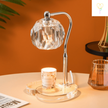 캔들워머 아로마캔들 꽃모양양초캔들 크리스탈램프 은방울꽃램프 양초테이블 높이조절캔들워머, 크리스탈베이스+크리스탈램프워머