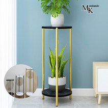 모칸도 화분진열대 (NO203시리즈) 2단 화분대 화분받침대 선반 화분정리대 철재, 골드앤블랙