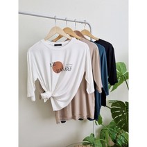 찰랑 나염 라운드 티셔츠 4컬러