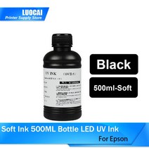 컴퓨터 부품 소프트 잉크 500ML 병 LED UV 엡손 R290 R330 1390 1400 1410 1500W 프린터 범용, 한개옵션1, 07 Black-500ml