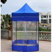 간이 휴게실 근로자 혹한기 바람막이 임시대기소 실외, 1.2x1.2m 텐트 + 3면 투명