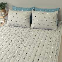 보성침구 시어서커 여름 침대 패드 겸 거실 카페트, 꼬마펭귄그레이