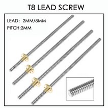 3D프린터 부품 소모품 T8 리드 스크류 OD 8mm 피치 2mm 리드 2mm 8mm, Lead 2MM, 1개, 250mm