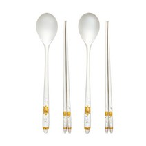 한국도자기 금부 연화거북 은수저 2벌세트, 1세트, 남성용 숟가락 + 젓가락 + 여성용 숟가락 + 젓가락