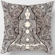 안방의자 업소용의자 라운지체어 상담실의자 상담의자 만다라 신비한 복고풍 종교 베개 거실 소파 자동차 사무실 의자 쿠션 홈 장식 좌석 60x60, 45X45cm_26