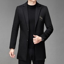 2022 가을과 겨울 남성 울 코트 비즈니스 캐주얼 코트 패션 정장 칼라 긴 남성 패션