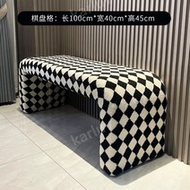 인테리어 북유럽 카페의자 가죽 벤치의자 스테인레스 스틸 벤치, 100 40 45 바둑판, 100 40 45 바둑판