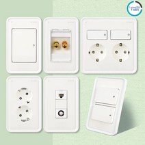 진흥전기 T 시리즈 화이트 스위치 콘센트 통신 커버 모음, 16.방우콘센트2구