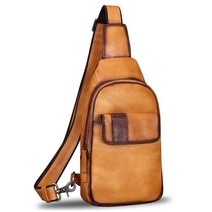 힙색 힙백 웨이스트 벨트백 파우치 IVTG 천연 가죽 슬링 백 하이킹 백팩 숄더 패니 팩 빈티지 핸드메이드 크로스바디 체스트 데이팩 브라운., Brown