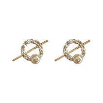 꽃소담 Pearl ear ring ZYZC9541 불꽃 축제 ~ 고급 프랑스 지르콘 펄 서클 귀걸이 미니 럭셔리 섬세한 마이너 디자인