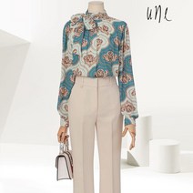 윈 UNE로즈프린팅리본넥블라우스
