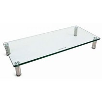 Monoprice 멀티미디어 데스크탑 스탠드 55.9cm x 24.1cm (22인치 9.5인치) 모니터를 올려주는 제품 높이 조절가능 다리 포함