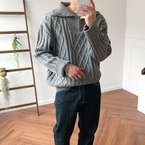 피셔 꽈베기 반집업 니트 스웨터 4COLOR