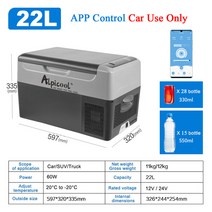 Alpicool 22L 자동차 미니 냉장고 캠핑 냉동고 자동차 냉장고 압축기 쿨러 홈 캐러밴 여행 야외 자동 냉장, 22L Car Home Use1