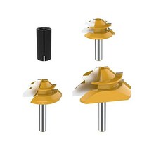ROOCBIT 0.6cm14인치 섕크 라운드 오버 엣지 라우터 비트 세트 코너 포밍 비즈, Lock Miter Router Bit-1/4