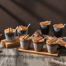 일식집 조미료통 항아리 양념통 업소용 락교통, 07. 양념통 3개 판자포함(모설)
