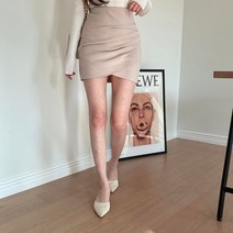 브이와이 [VY] 여자 잔주름 짧은기장 튤립스커트 딱붙는 슬림핏 치마