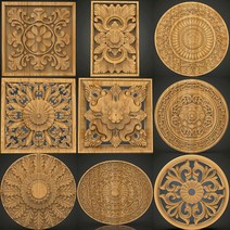 공구용 목공 파일 야스리 비트 9개 디자인 장식 조각 3D 모델 릴리프 STL 파일 CNC 라우터 프린터 아트캠, 한개옵션0