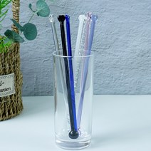 내열유리 머들러 꽈배기 컬러 투명 스틱 홈카페 소품, 1개, 블루