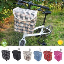 자전거 고정 바구니 걸이형 핸들 바스켓 사이클_추천 킥보드 퀵보드 애견 강아지 배달 알바, 핑크체크