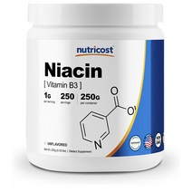 해외 Nutricost 비타민 B3 나이아신 1g 분말 250g
