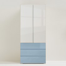 스칸디무드 컬러버 원룸 미니 3단서랍 옷장 800, 스카이블루