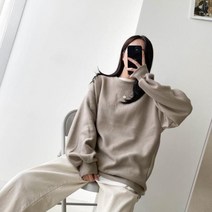 [바보사랑] 여자 톤다운 루즈핏 시보리 스판 기모 맨투맨