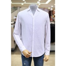 본 본[BON]화이트 스트라이프 오픈카라셔츠 BN0MBA907